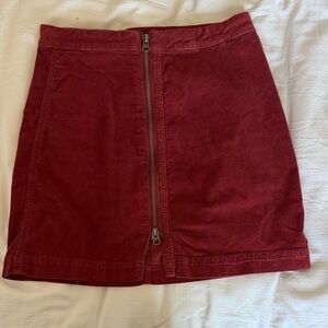 Free people Red Zippered Women's corduroy mini Skirt